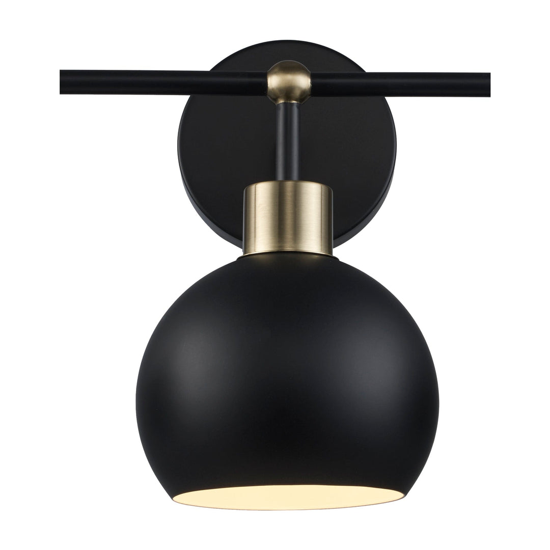 Trans Globe 3-Light Indigo Bath Vanity Metal Shades - Black/Antique Gold