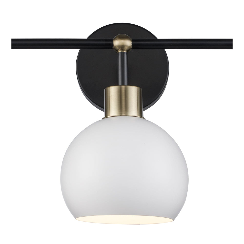 Trans Globe 3-Light Indigo Bath Vanity Metal Shades - Black/Antique Gold White