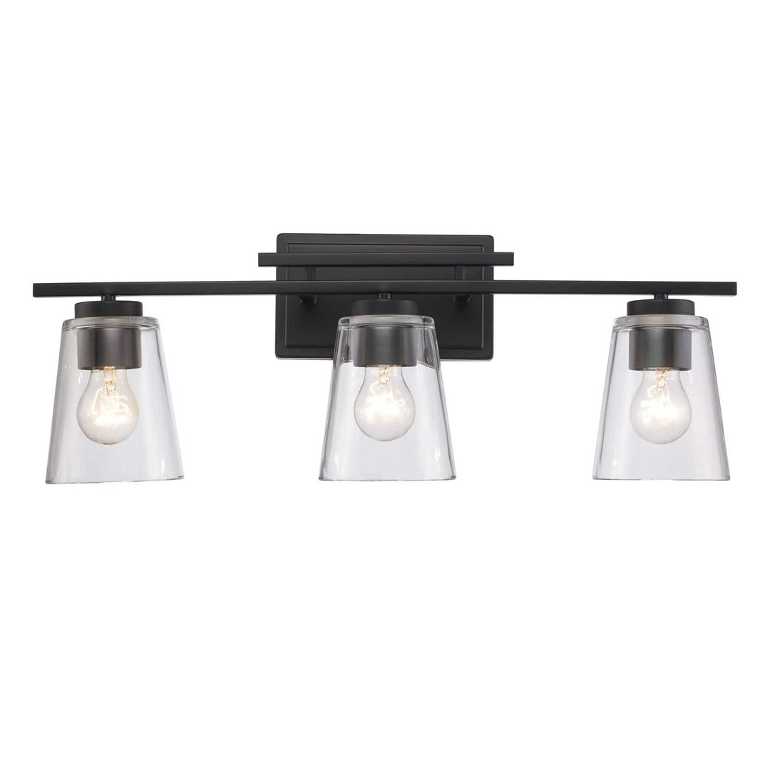 Trans Globe 3-Light Iris Wall Vanity Traprerd - Black