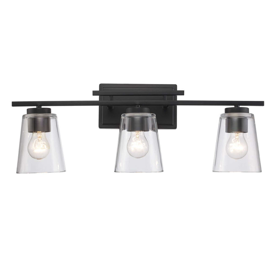 Trans Globe 3-Light Iris Wall Vanity Traprerd - Black