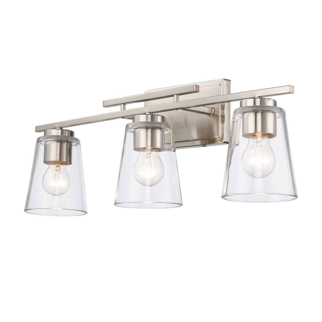 Trans Globe 3-Light Iris Wall Vanity Traprerd -Brushed Nickel