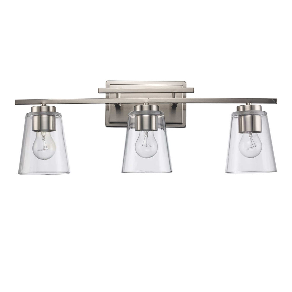 Trans Globe 3-Light Iris Wall Vanity Traprerd -Brushed Nickel