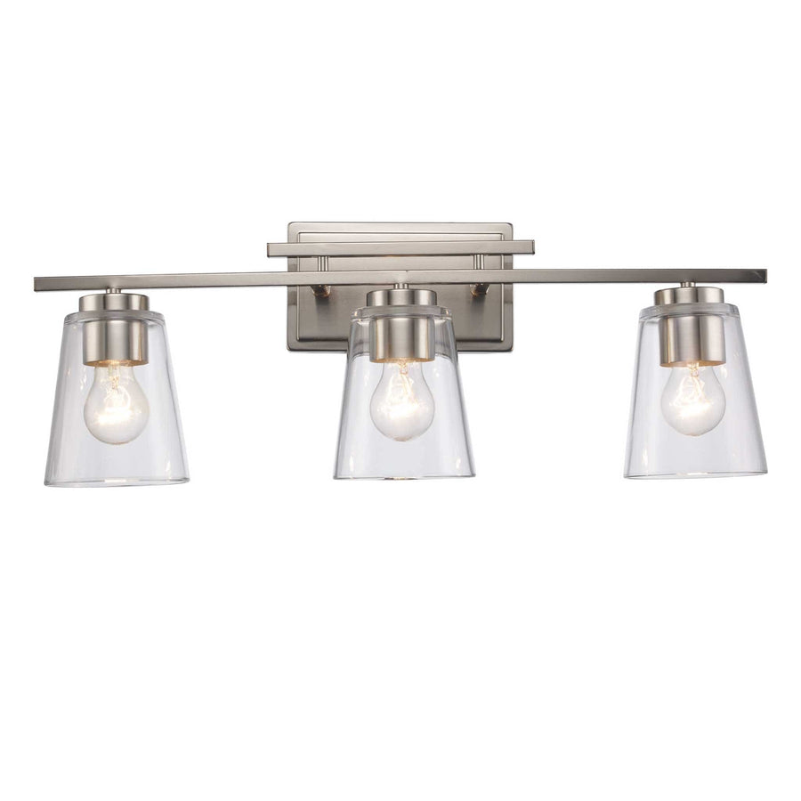 Trans Globe 3-Light Iris Wall Vanity Traprerd -Brushed Nickel