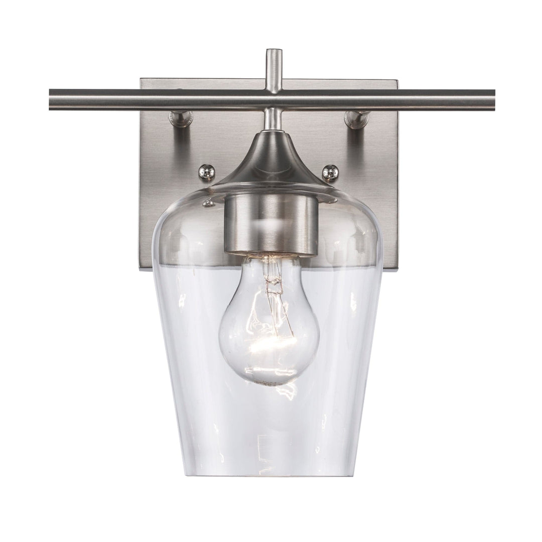 Trans Globe 3-Light Kieran Vanity Bar Clear Tulip - Brushed Nickel
