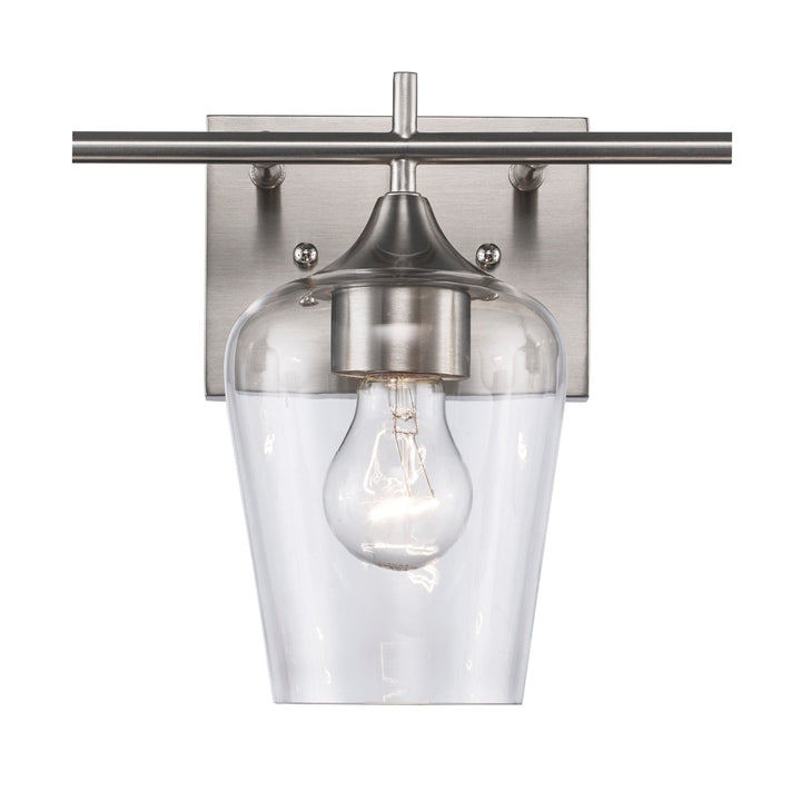 Trans Globe 3-Light Kieran Vanity Bar Clear Tulip - Brushed Nickel