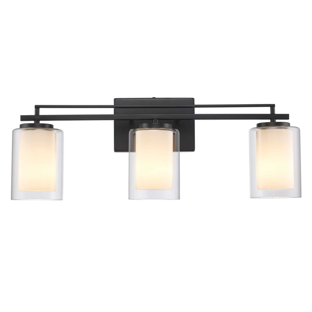 Trans Globe 3-Light Lisbon Vanity Glass Shade - Black
