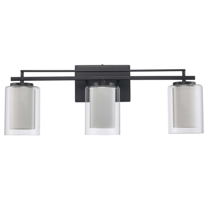 Trans Globe 3-Light Lisbon Vanity Glass Shade - Black