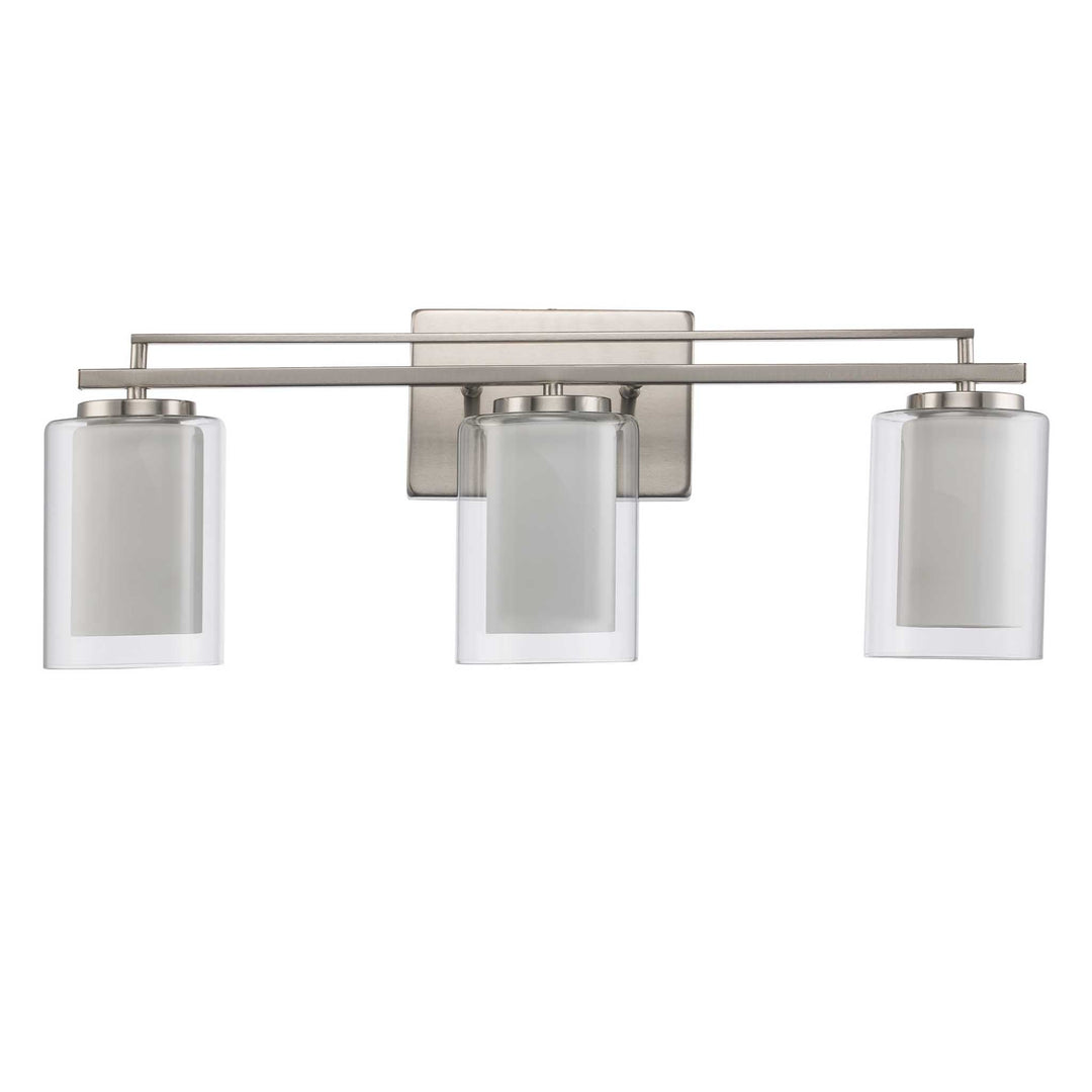 Trans Globe 3-Light Lisbon Vanity Glass Shade - Brushed Nickel