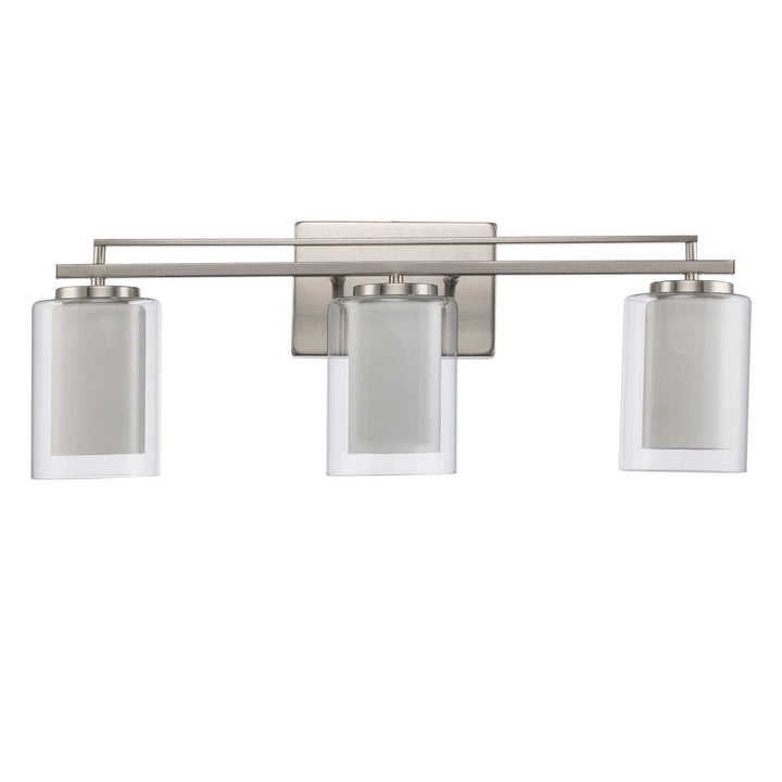 Trans Globe 3-Light Lisbon Vanity Glass Shade - Brushed Nickel
