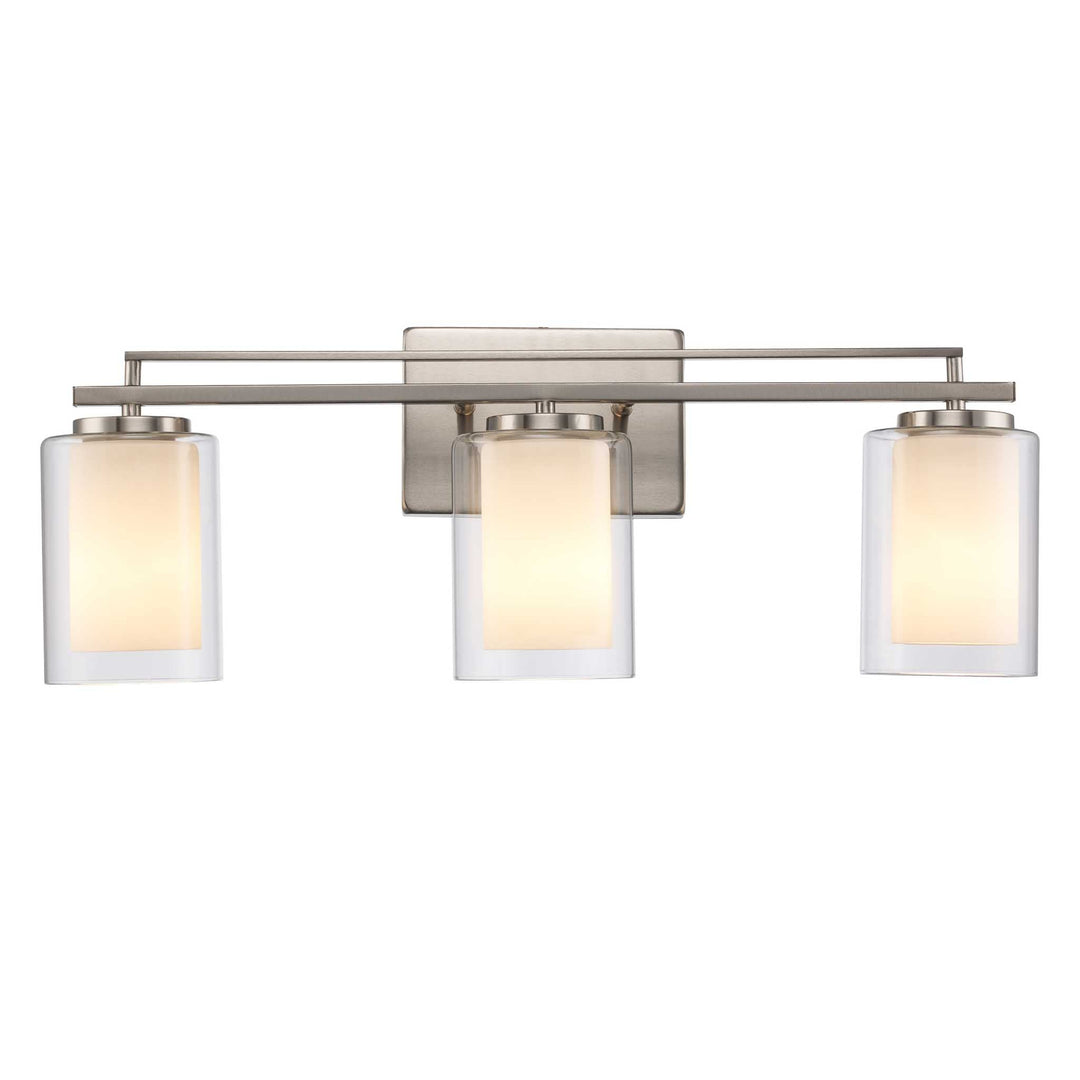 Trans Globe 3-Light Lisbon Vanity Glass Shade - Brushed Nickel
