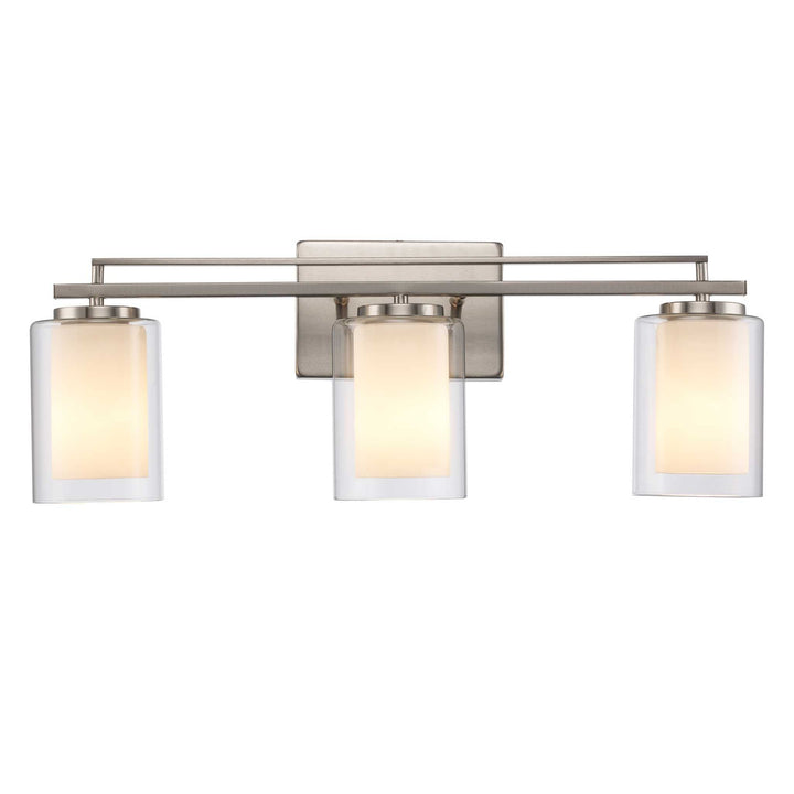 Trans Globe 3-Light Lisbon Vanity Glass Shade - Brushed Nickel
