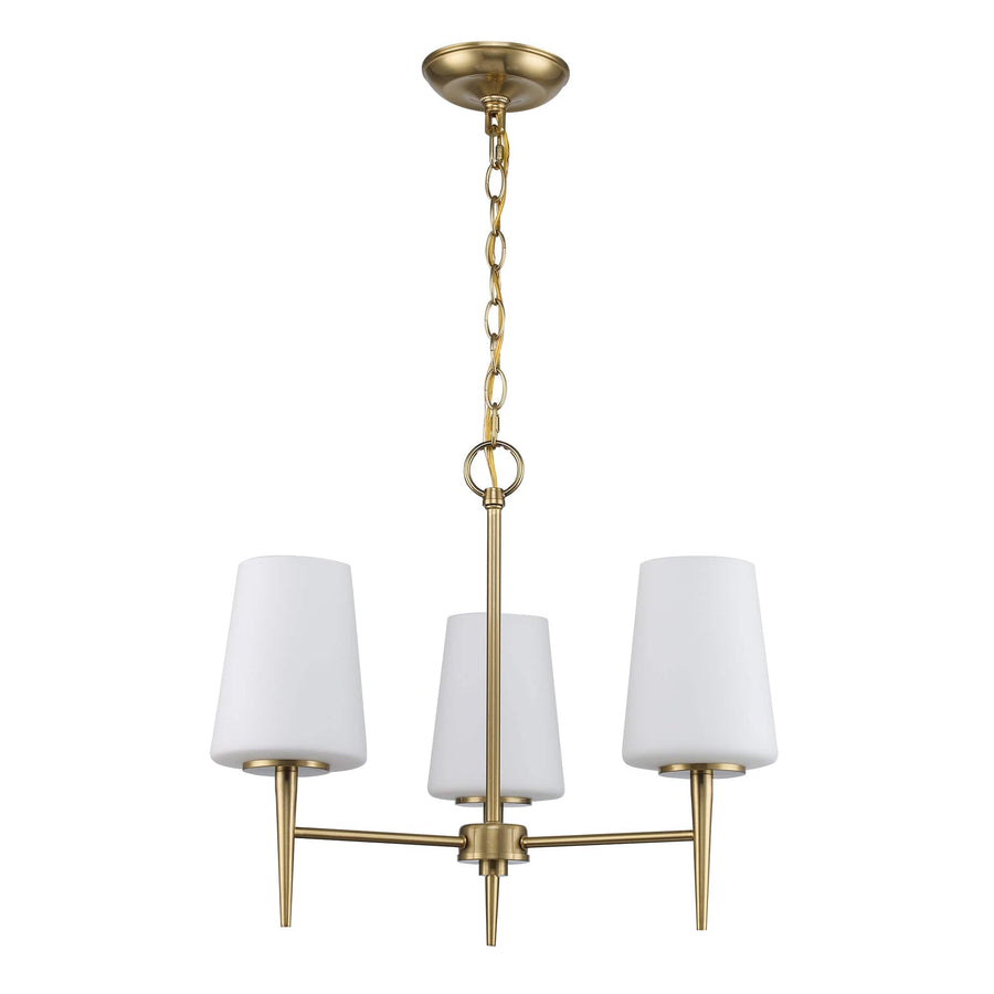 Trans Globe 3 - Light Mini Chandelier Tapered Stems -  Antique Gold