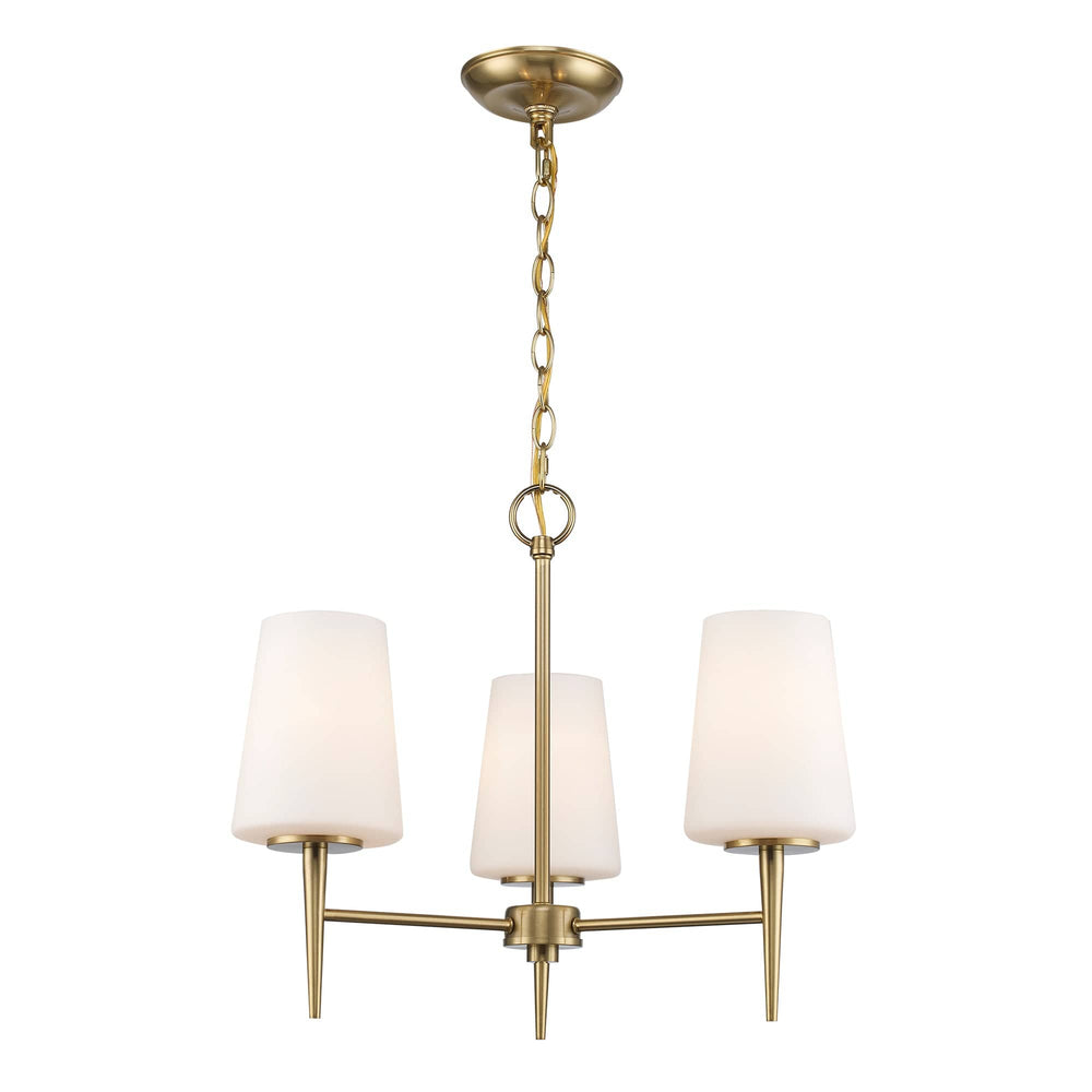 Trans Globe 3 - Light Mini Chandelier Tapered Stems -  Antique Gold