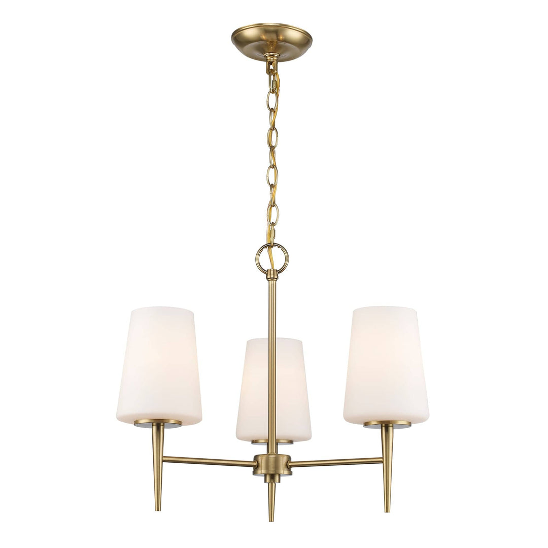 Trans Globe 3 - Light Mini Chandelier Tapered Stems -  Antique Gold