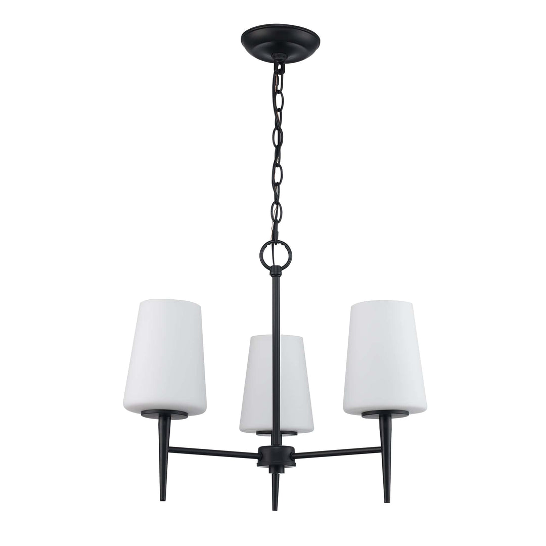 Trans Globe 3 - Light Mini Chandelier Tapered Stems - Black