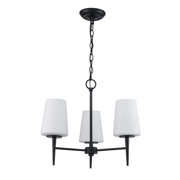 Trans Globe 3 - Light Mini Chandelier Tapered Stems - Black