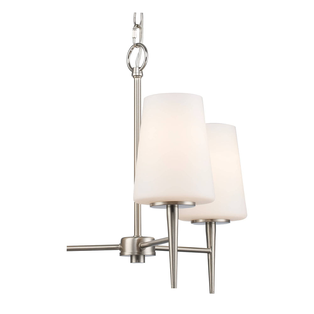 Trans Globe 3 - Light Mini Chandelier Tapered Stems - Brushed Nickel