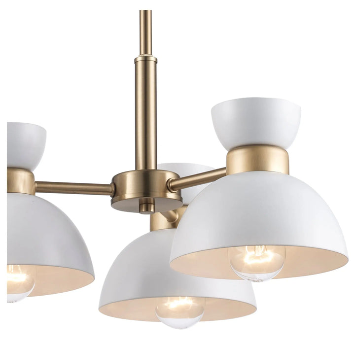 Trans Globe 3 -Light Mini Chandelier - White / Antique Gold