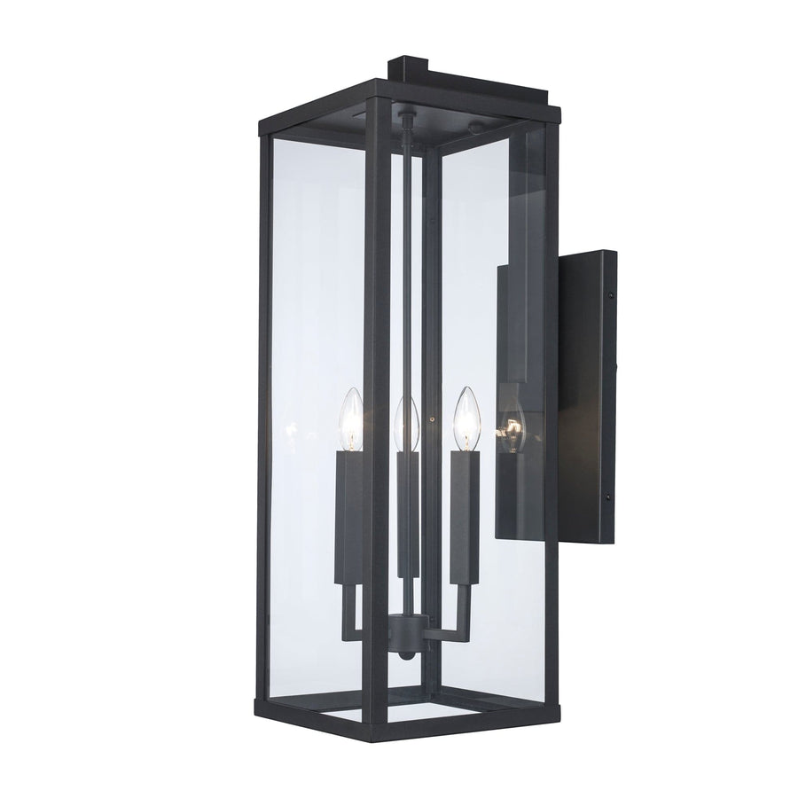 Trans Globe 3-Light Oxford Extra Large Wall Lantern - Black
