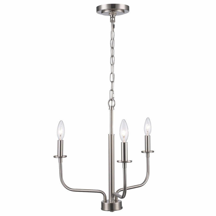 Trans Globe 3-Light Tennyson Candelabra Williams Burgs - Brushed Nickel