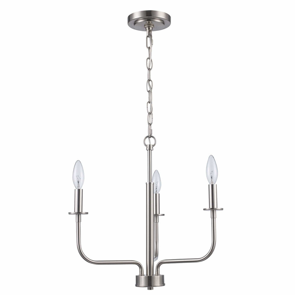 Trans Globe 3-Light Tennyson Candelabra Williams Burgs - Brushed Nickel