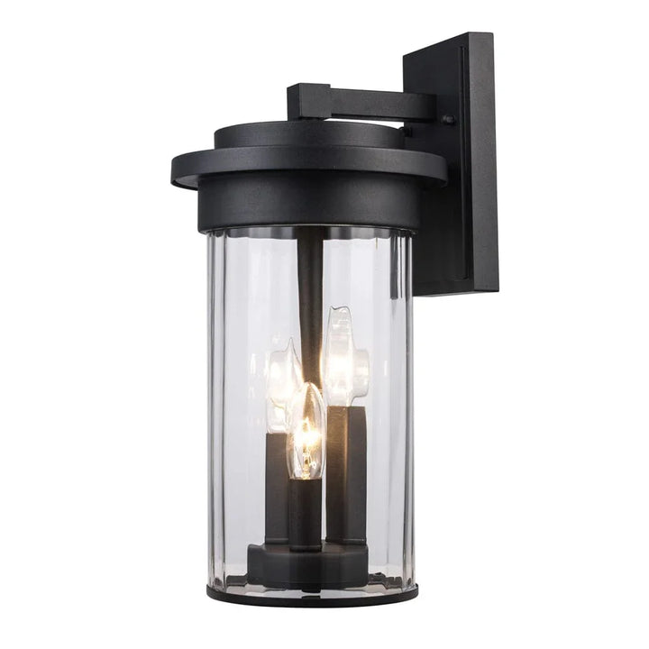 Trans Globe 3 Lt Out Wall Clear Fulted- Black