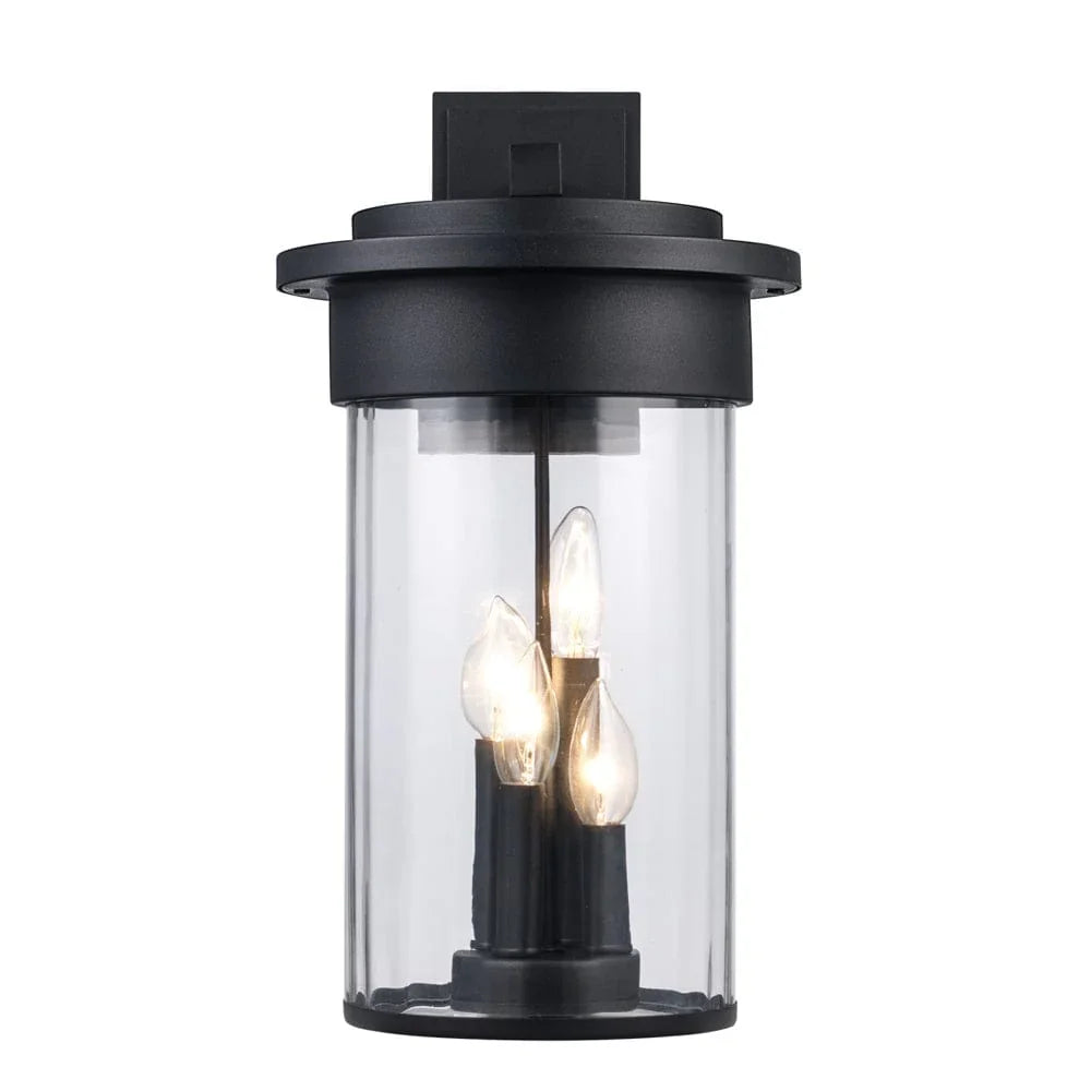 Trans Globe 3 Lt Out Wall Clear Fulted- Black