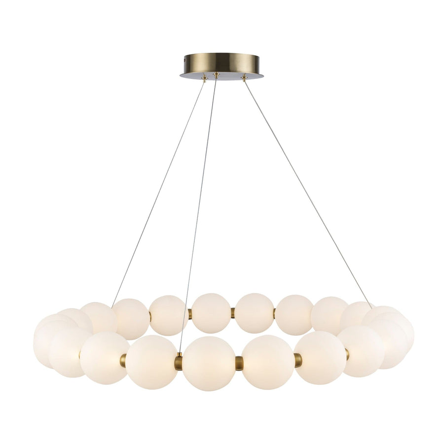 Trans Globe 33" Modern LED Ellington Pearl Ring - Antique Gold