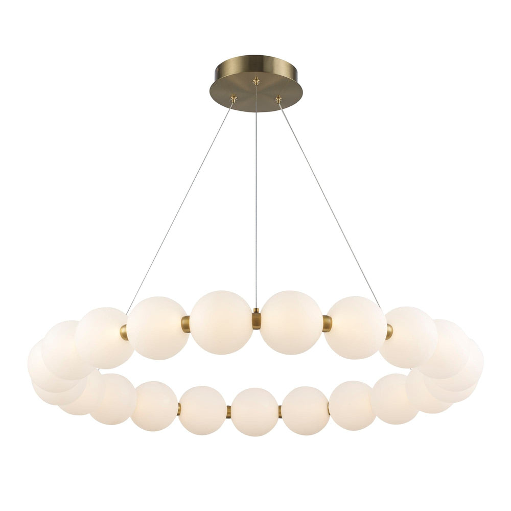 Trans Globe 33" Modern LED Ellington Pearl Ring - Antique Gold