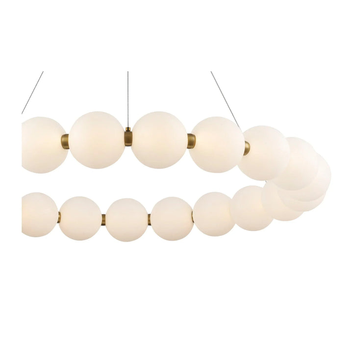 Modern LED pendant chandelier with frosted globe lights for contemporary living room lighting