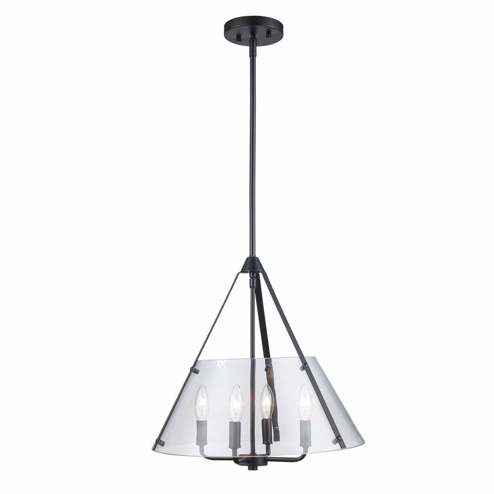 Trans Globe 4-Light Alivia Clear Tea Pee -Black