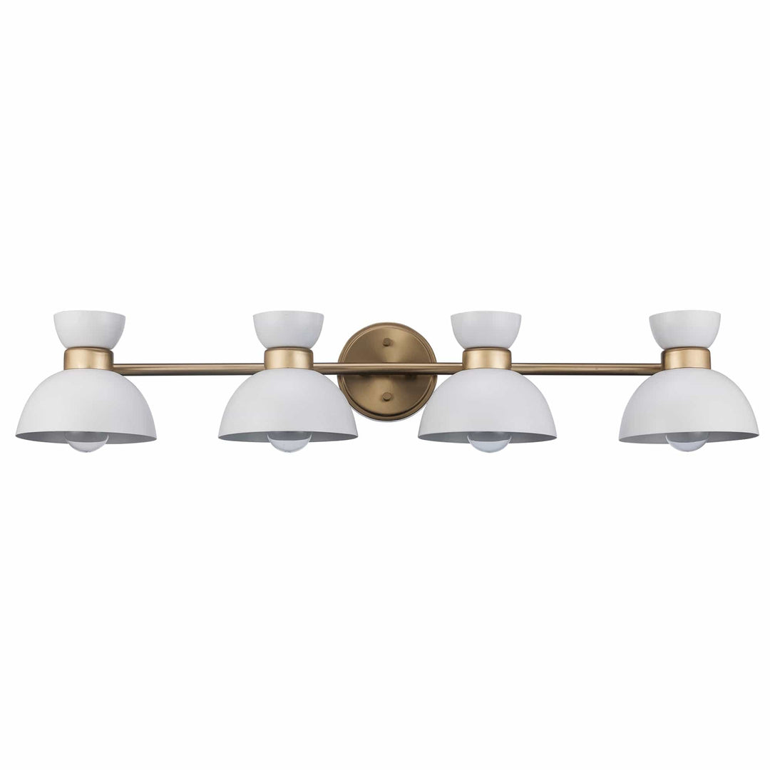 Trans Globe 4-light Azaria Vanity Double Metal Shade - White / Antique Gold
