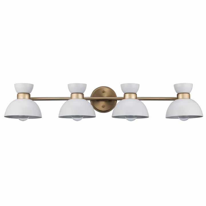 Trans Globe 4-light Azaria Vanity Double Metal Shade - White / Antique Gold