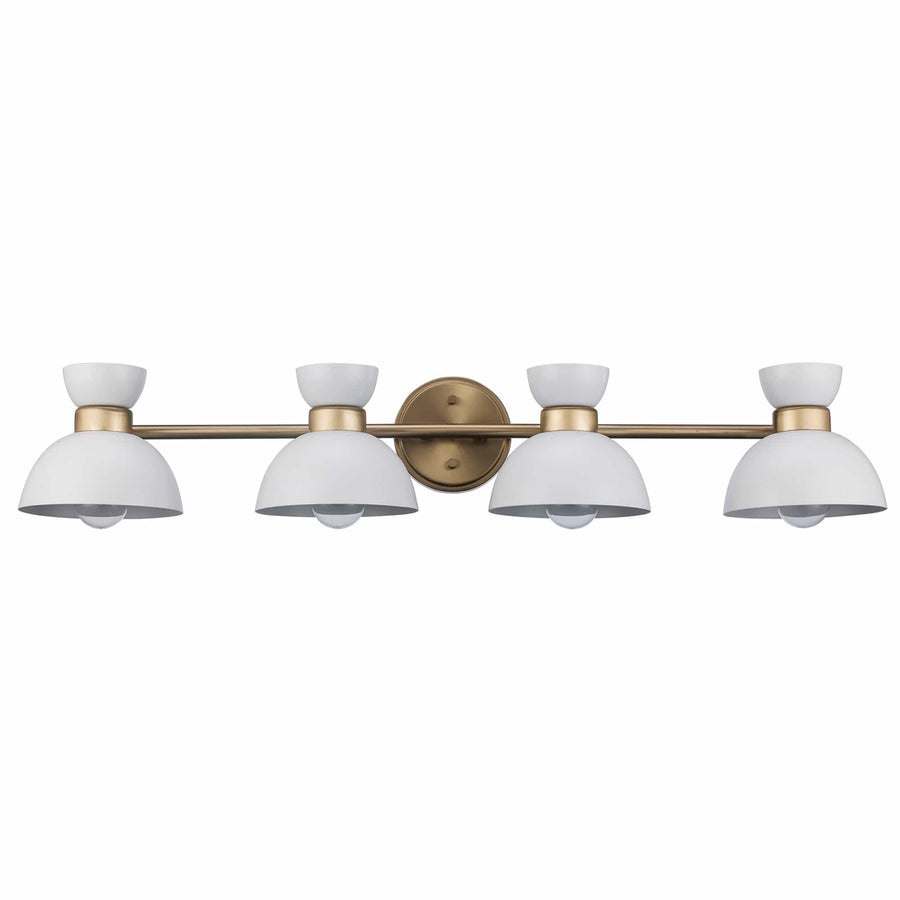 Trans Globe 4-light Azaria Vanity Double Metal Shade - White / Antique Gold
