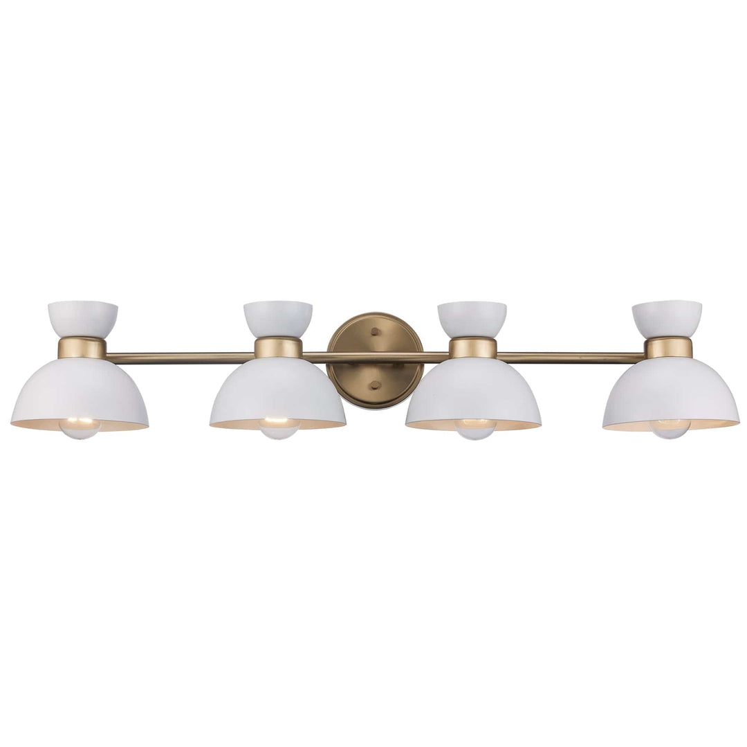 Trans Globe 4-light Azaria Vanity Double Metal Shade - White / Antique Gold