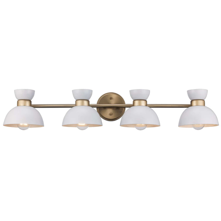 Trans Globe 4-light Azaria Vanity Double Metal Shade - White / Antique Gold
