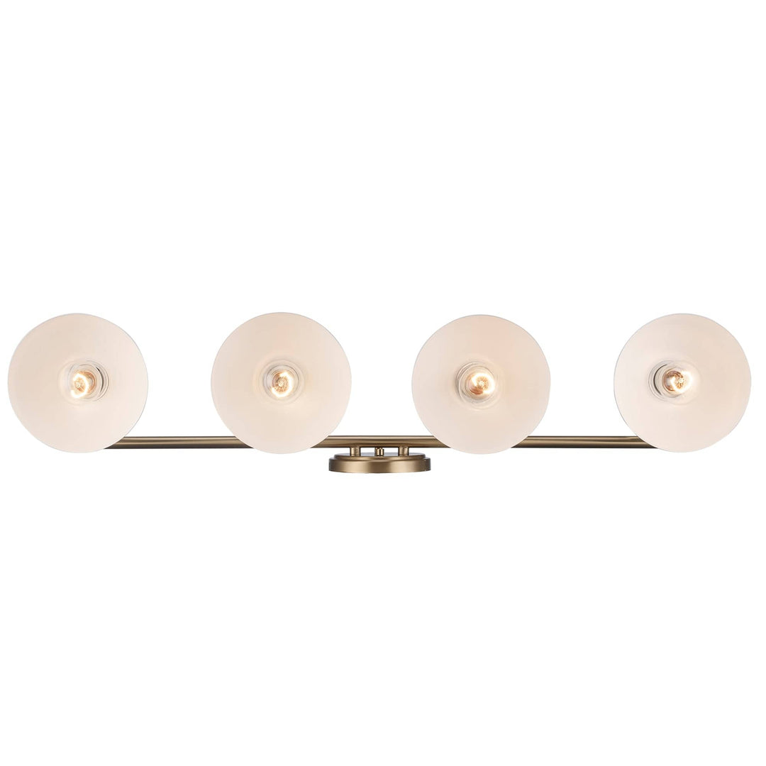 Trans Globe 4-light Azaria Vanity Double Metal Shade - White / Antique Gold