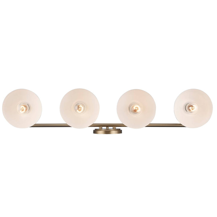 Trans Globe 4-light Azaria Vanity Double Metal Shade - White / Antique Gold