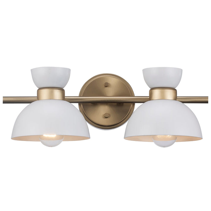 Trans Globe 4-light Azaria Vanity Double Metal Shade - White / Antique Gold