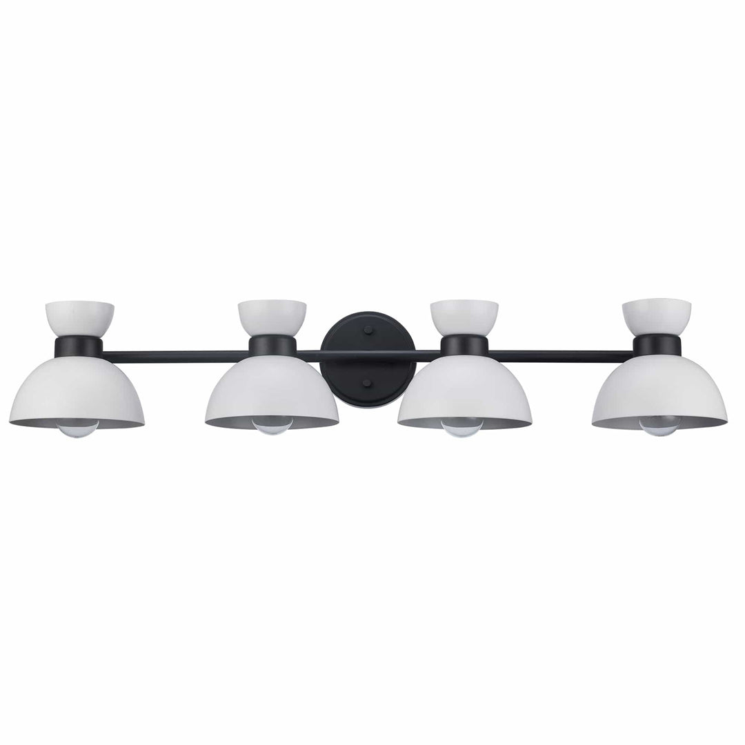 Trans Globe 4-light Azaria Vanity Double Metal Shade - White / Black