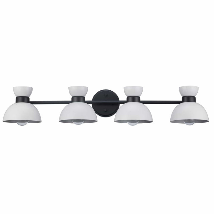 Trans Globe 4-light Azaria Vanity Double Metal Shade - White / Black