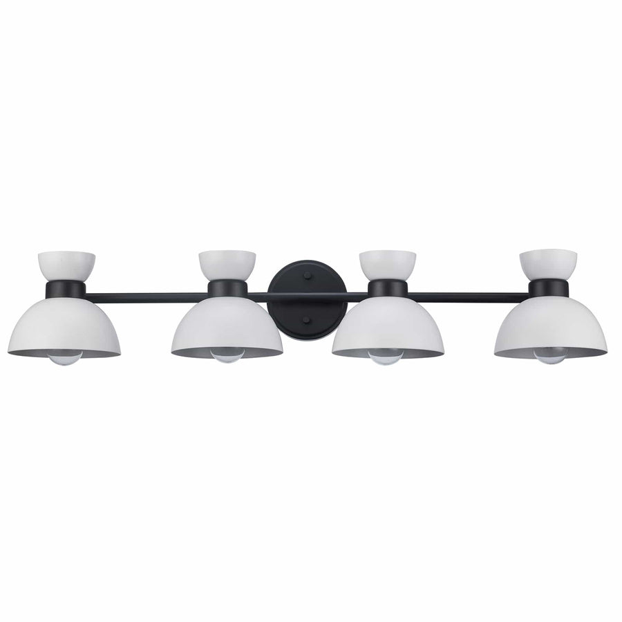 Trans Globe 4-light Azaria Vanity Double Metal Shade - White / Black
