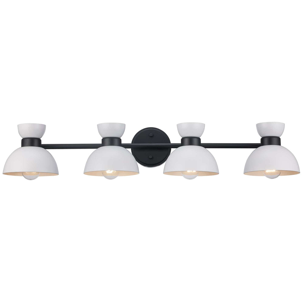 Trans Globe 4-light Azaria Vanity Double Metal Shade - White / Black