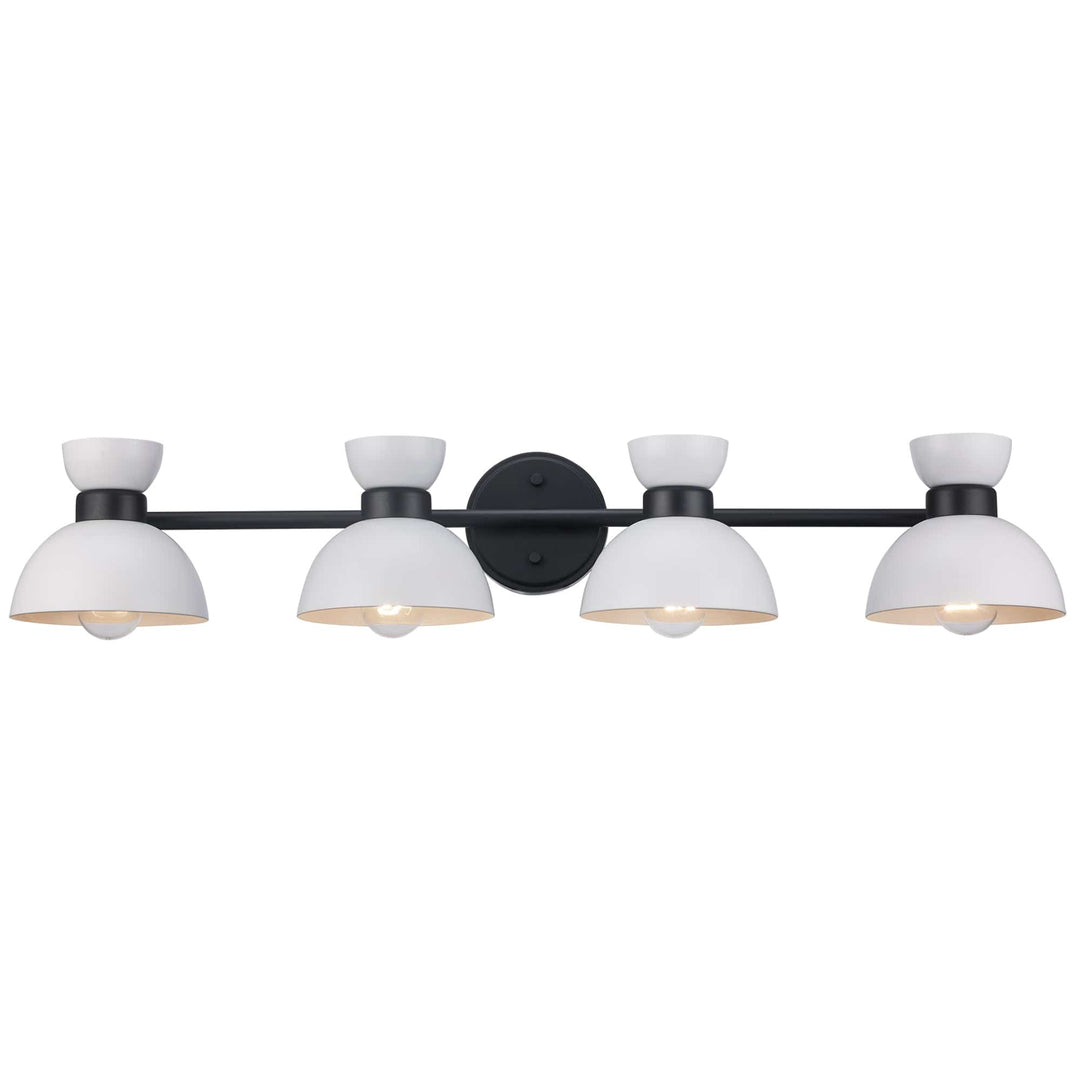 Trans Globe 4-light Azaria Vanity Double Metal Shade - White / Black