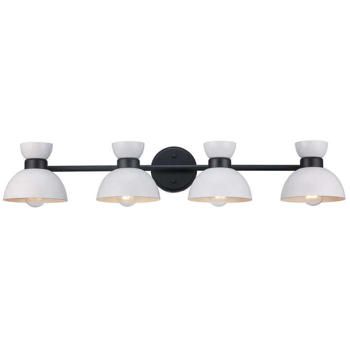 Trans Globe 4-light Azaria Vanity Double Metal Shade - White / Black