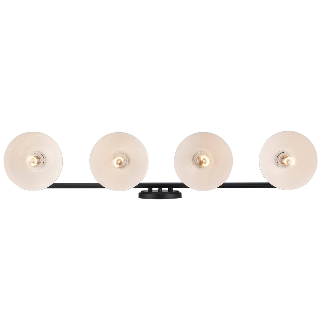 Trans Globe 4-light Azaria Vanity Double Metal Shade - White / Black