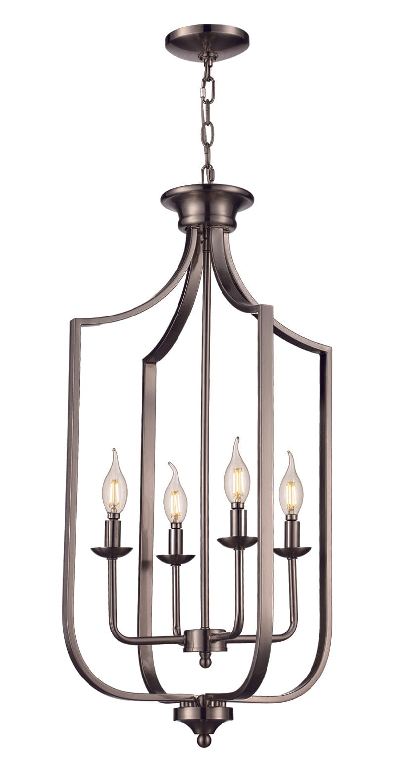 Trans Globe 4-Light Cage Chandelier  Pendant Jax Large  - Brushed Nickel