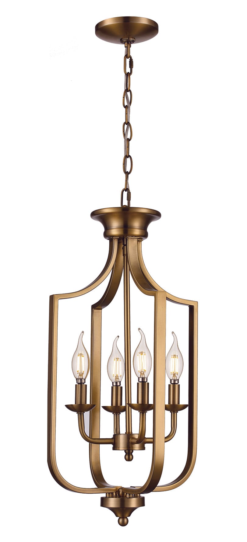 Trans Globe 4-Light Cage Chandelier Pendant Jax Sml - Antique Gold