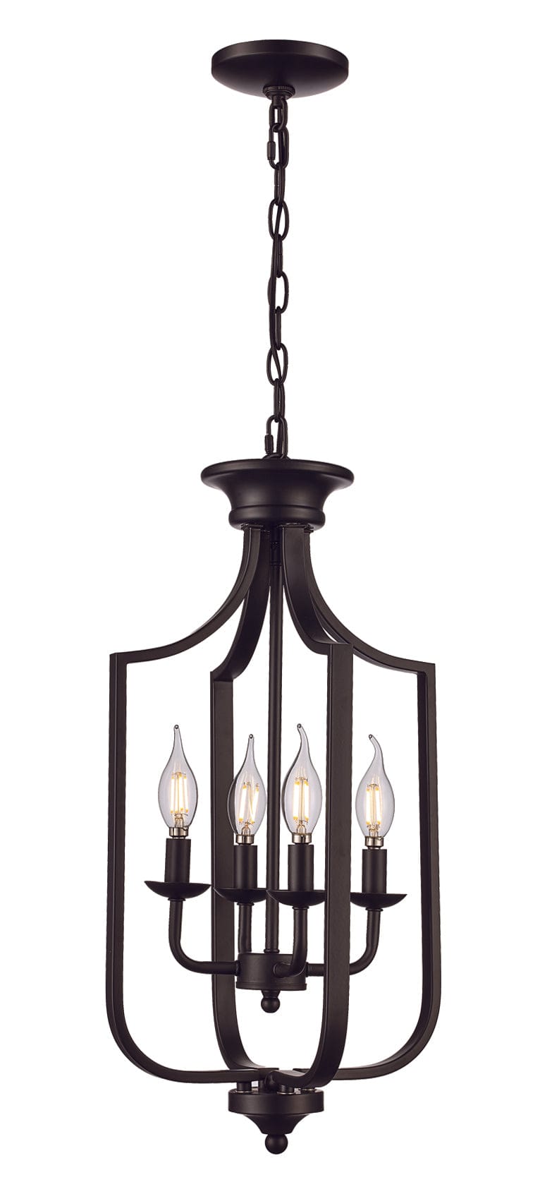Trans Globe 4-Light Cage Chandelier Pendant Jax Sml - Matte Black
