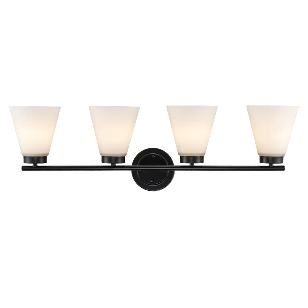 Trans Globe 4-light Fifer Vanity Flared Glass - Black